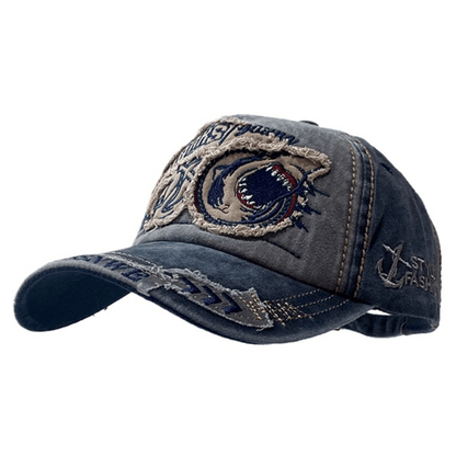 Shark Frayed Patch Cap - Thrashink