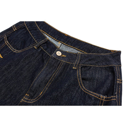 Side Button Raw Denim Balloon Jeans - APEX MADE