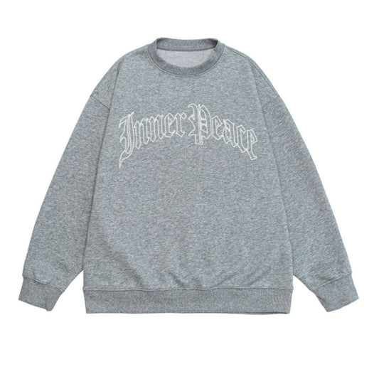 Simple Letter Print Loose Sweatshirt - Thrashink
