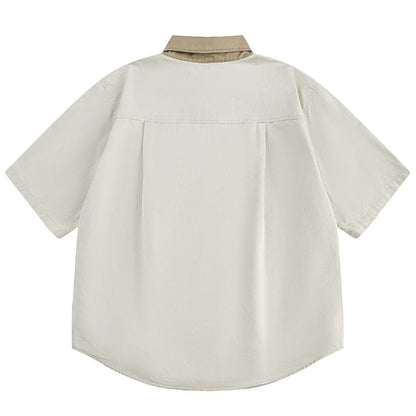 Simple Washed Workwear Shirt - Thrashink
