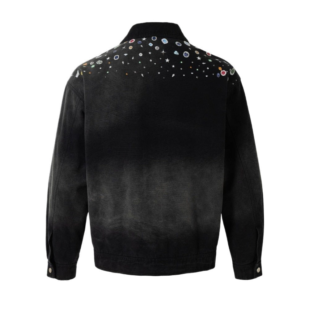 Spray Dyed Ombre Jewel Print Jacket - APEX MADE