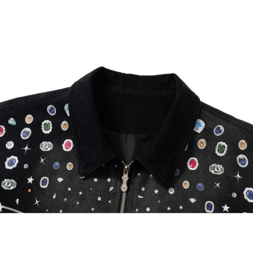 Spray Dyed Ombre Jewel Print Jacket - APEX MADE