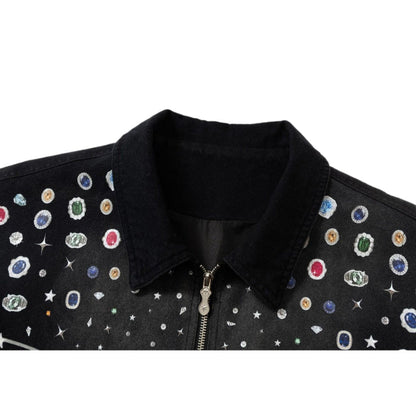 Spray Dyed Ombre Jewel Print Jacket - APEX MADE
