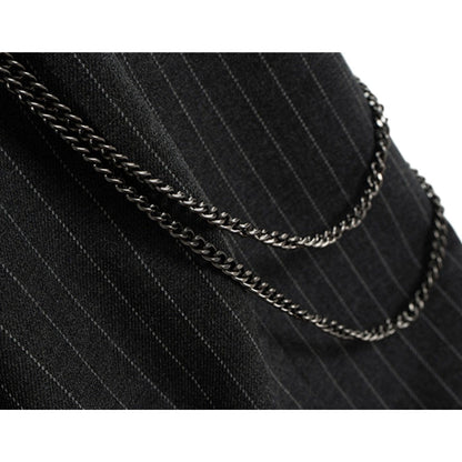 Striped Chain Drape Jeans - Thrashink